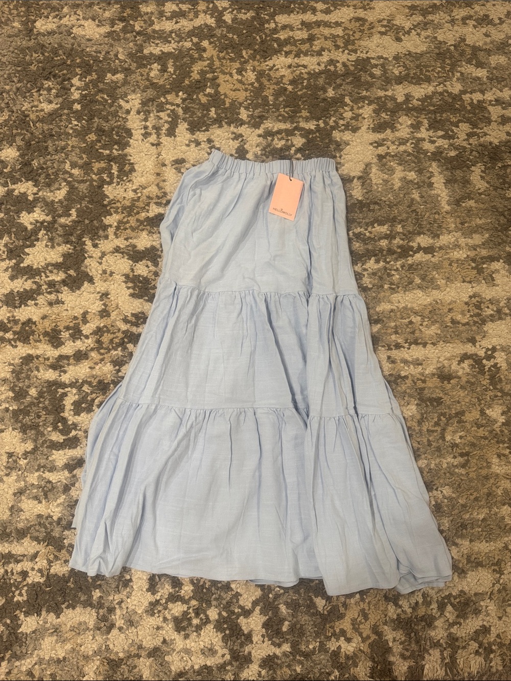 Hello Molly Light Blue Tiered Maxi Skirt